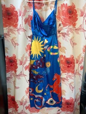 Vibrant blue spaghetti strap dress